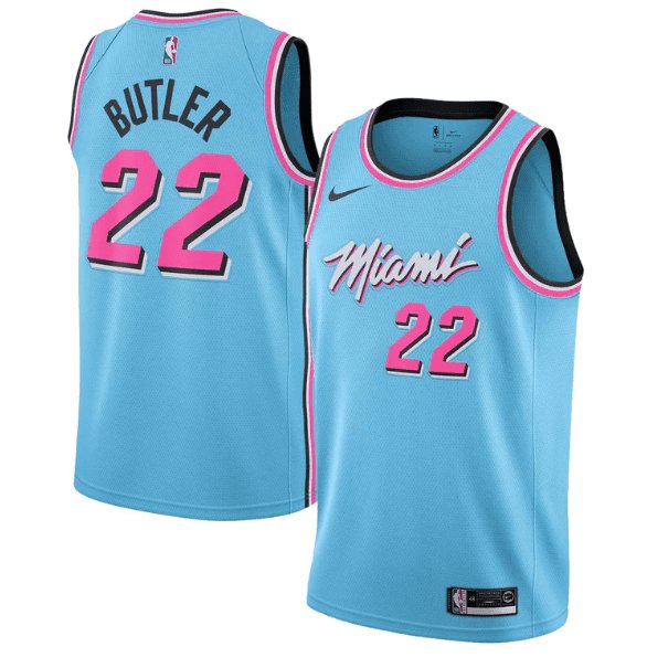 Nike, Shirts, Jimmy Butler Miami Heat Blue Vice Jersey