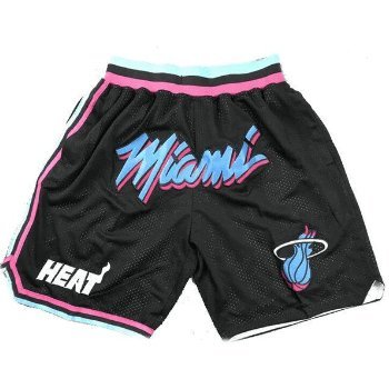 Mitchell & Ness Men's Miami Heat Black Swingman Shorts, Medium