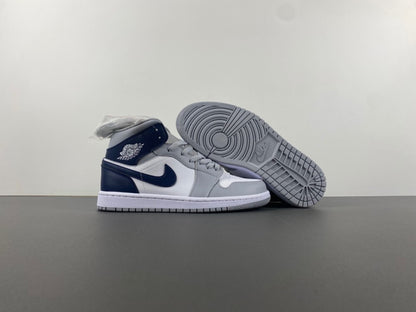 Air Jordan 1 Mid "White/Grey/Navy"