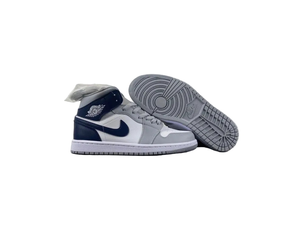 Air Jordan 1 Mid "White/Grey/Navy"
