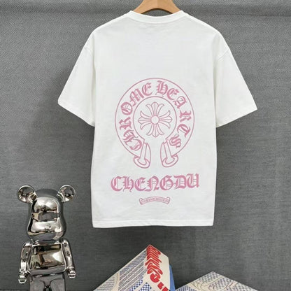 Chrome Hearts Classic Crewneck T-Shirt in White/Pink