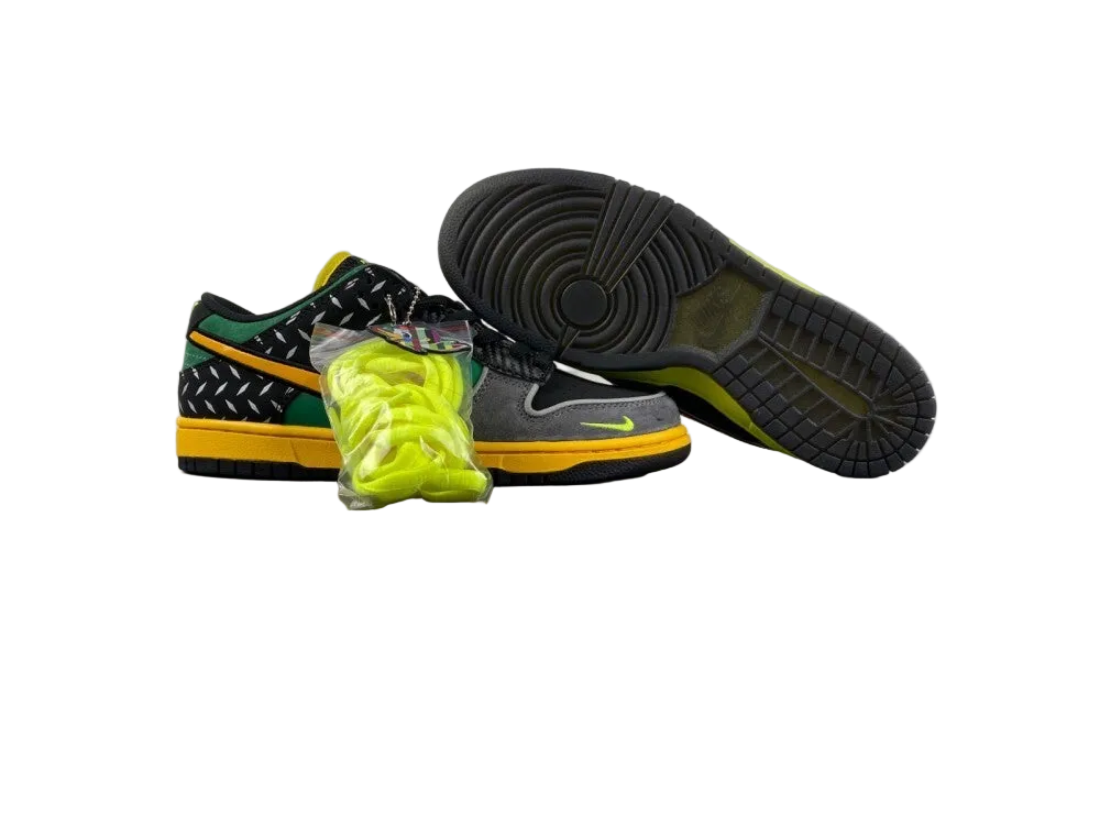 Nike SB Dunk Low "What The Black / Pink / Green" (Mismatched)