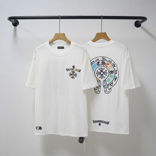 Chrome Hearts T-shirt in White Multicolor: Illuminated Iconography
