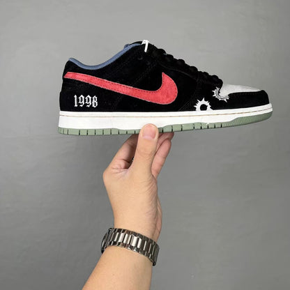 Nike Dunk Low “Black/University Red” – Iconic Color-Blocked Heritage