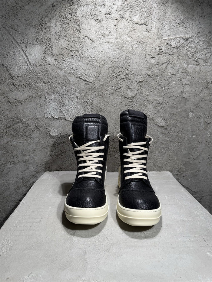 Rick Owens Geobasket Sneakers in Black/White