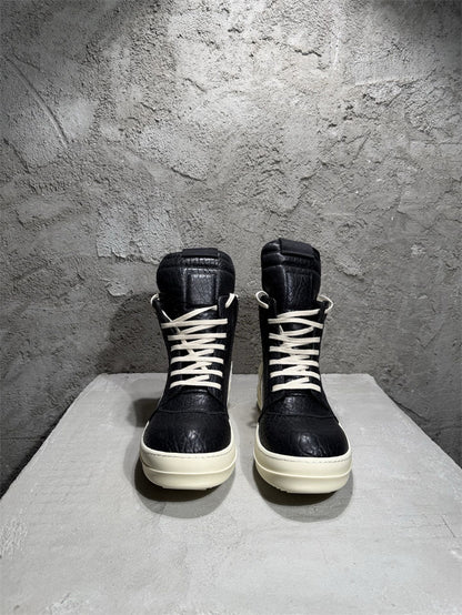 Rick Owens Geobasket Sneakers in Black/White