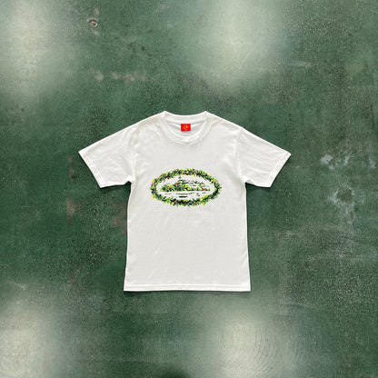 CORTEIZ GRASS ROUND TEE WHITE - Prime Reps