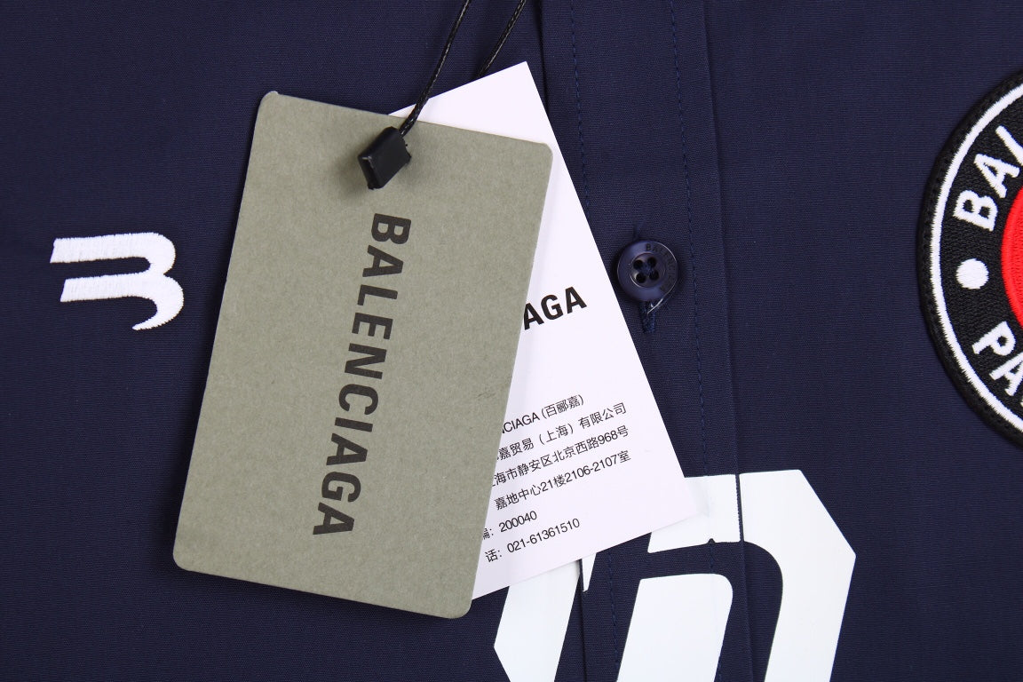 Ba*len*cia*ga button-up shirt with logo design