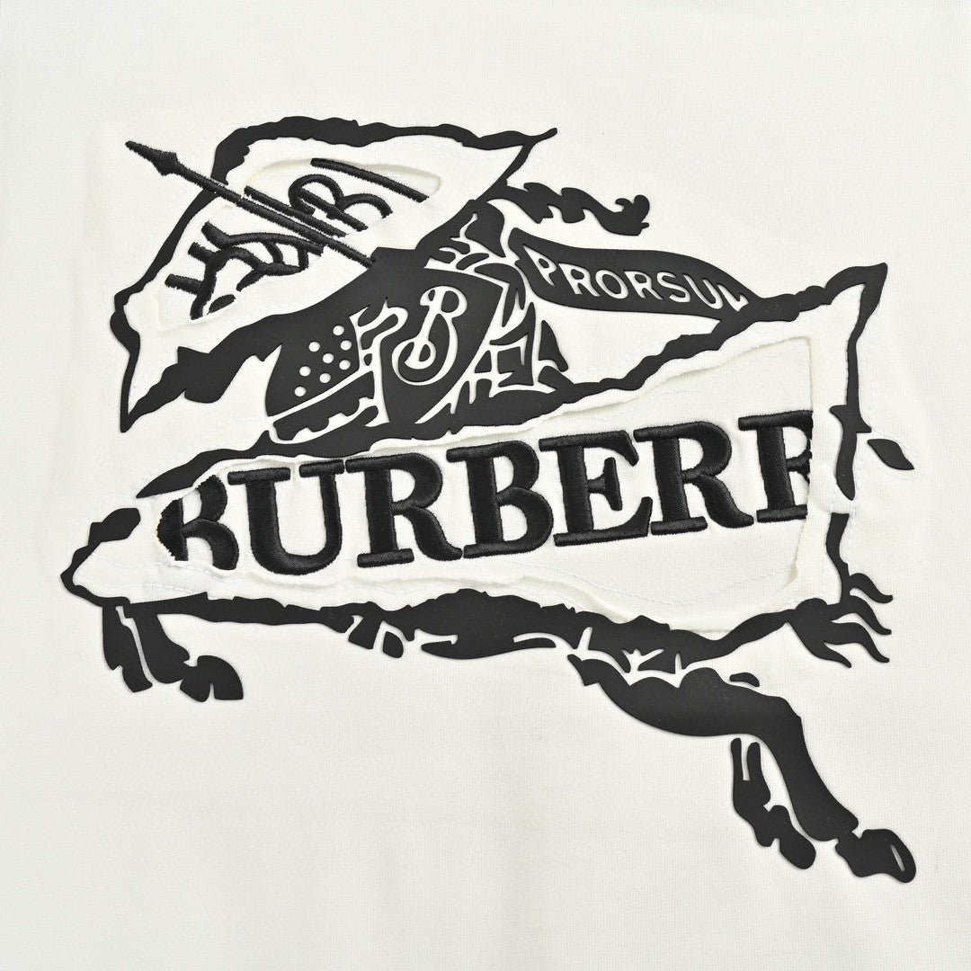 Burberry T-Shirt - White with Graphic Design