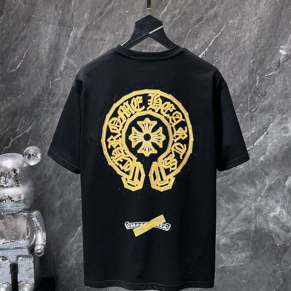 Chrome Hearts Classic Crewneck T-Shirt in Black/White/Yellow