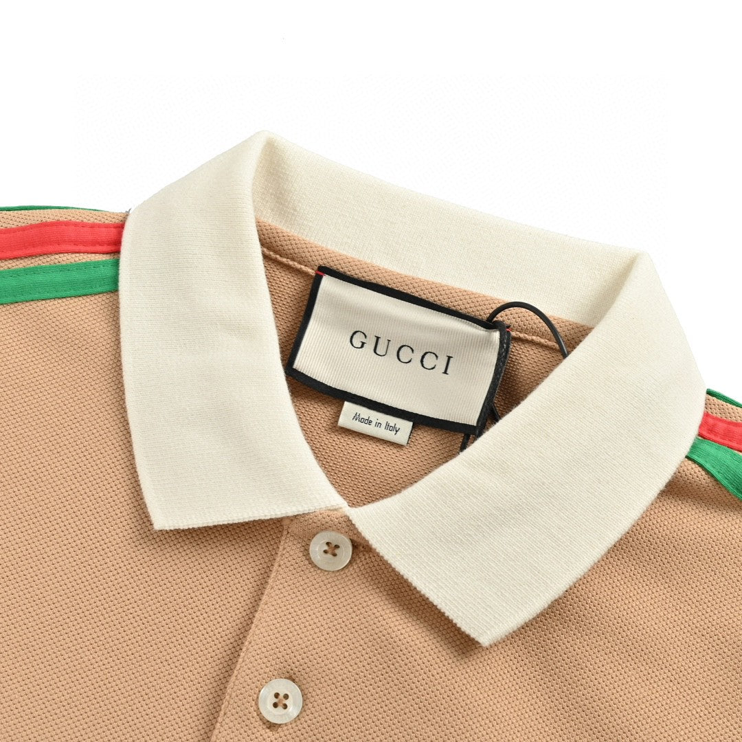 G*u*i stripe sleeve polo shirt