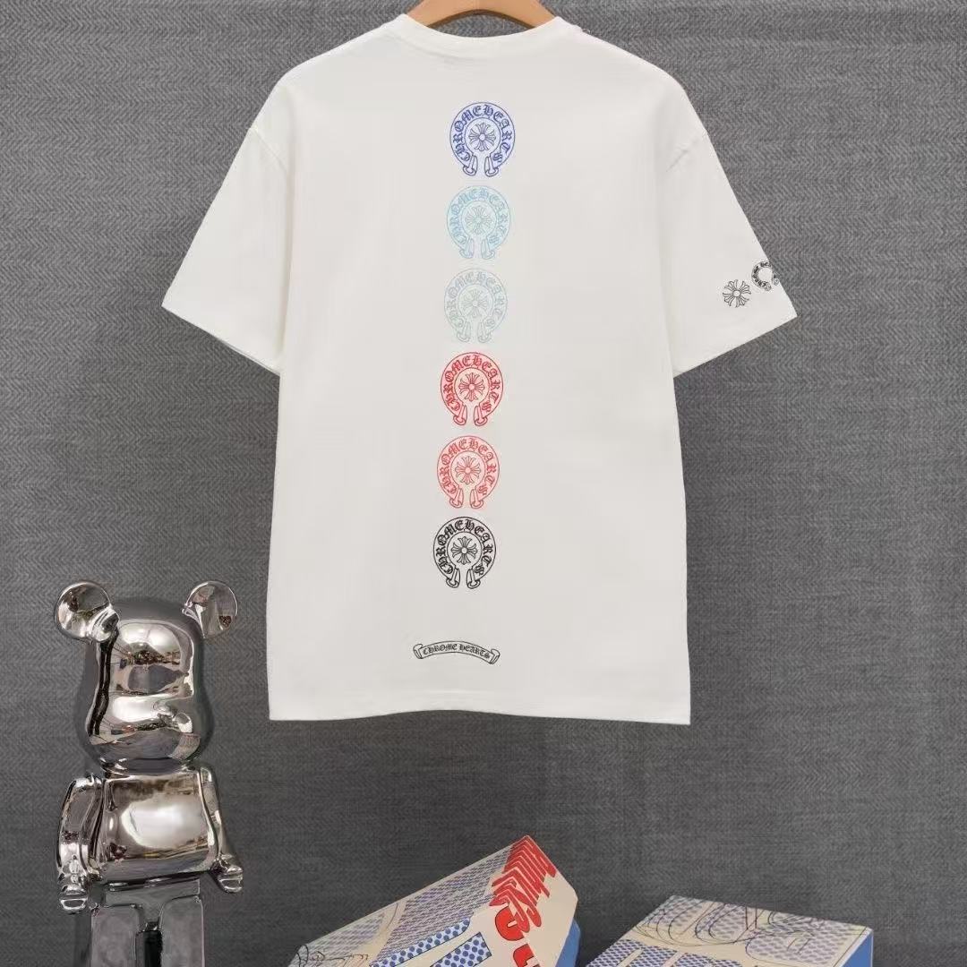 Chrome Hearts Classic Crewneck T-Shirt in White/Black Multicolor