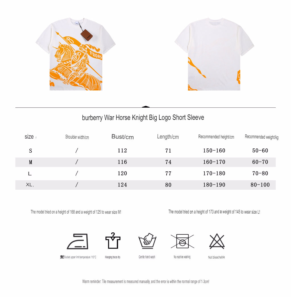 Burberry Knight Print T-Shirt - White and Orange