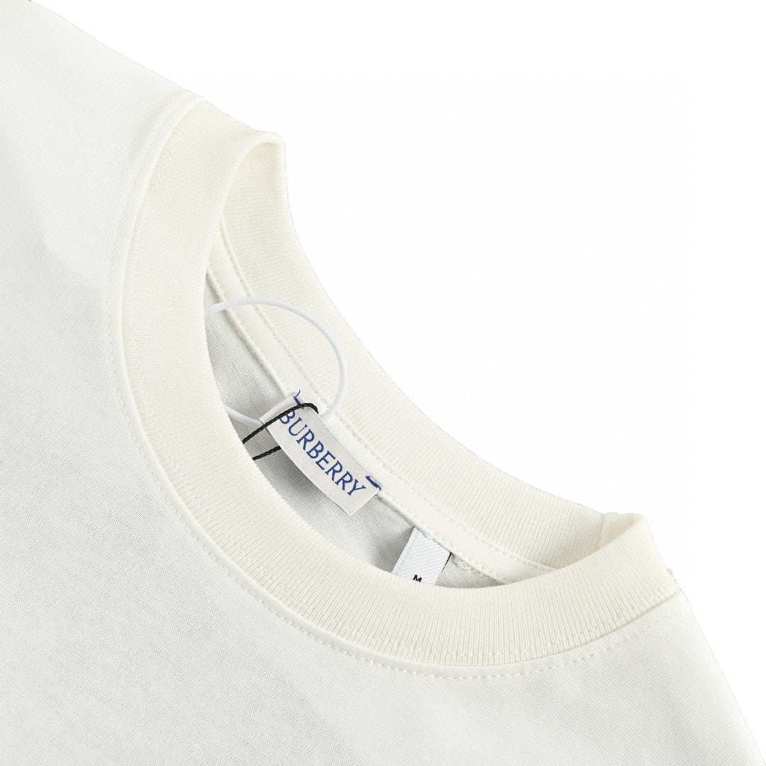 Burberry White T-Shirt with Knight Graphic