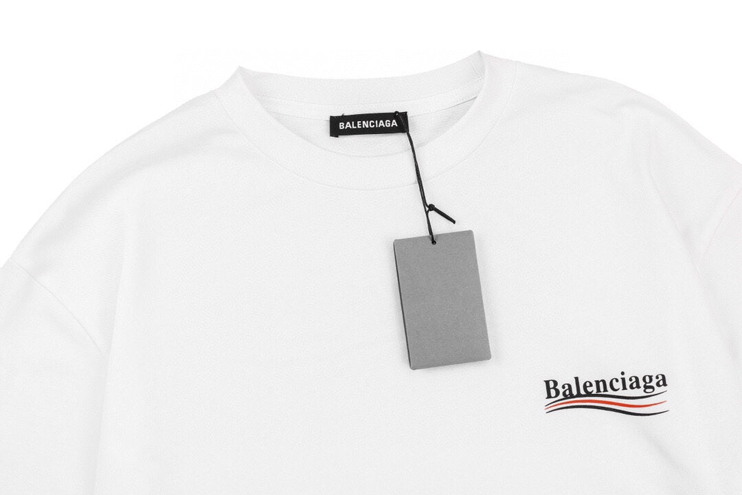 Ba*len*cia*ga wave logo t-shirt (white)