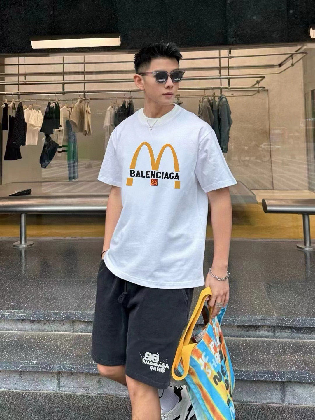 Ba*len*cia*ga mcdonald's-inspired t-shirt