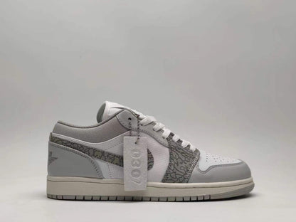 Air Jordan 1 Low “Grey White Elephant Print”