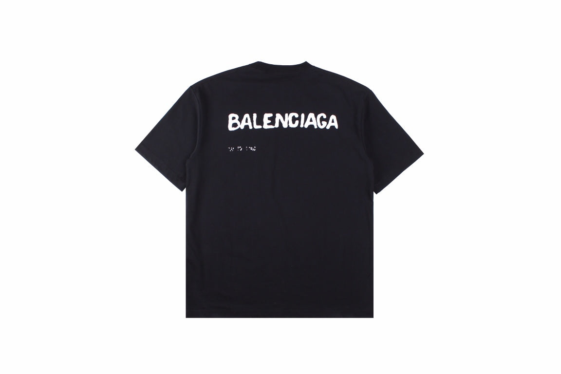 Ba*len*cia*ga t-shirt with distressed logo design