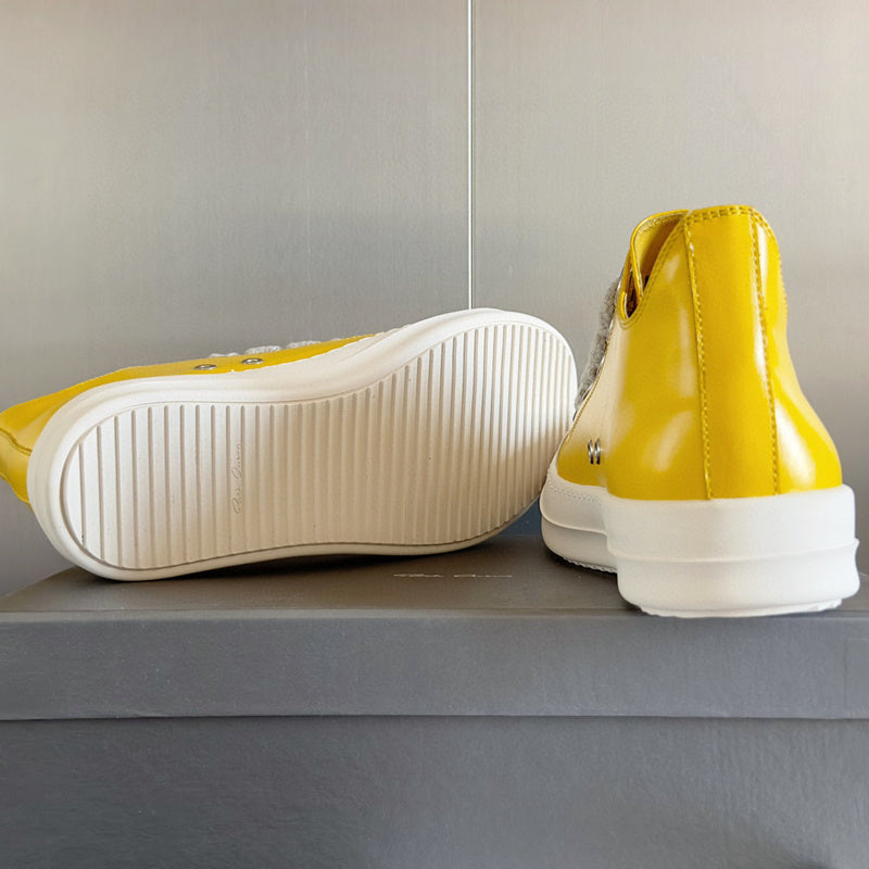 Rick Owens Yellow Low-Top Sneakers