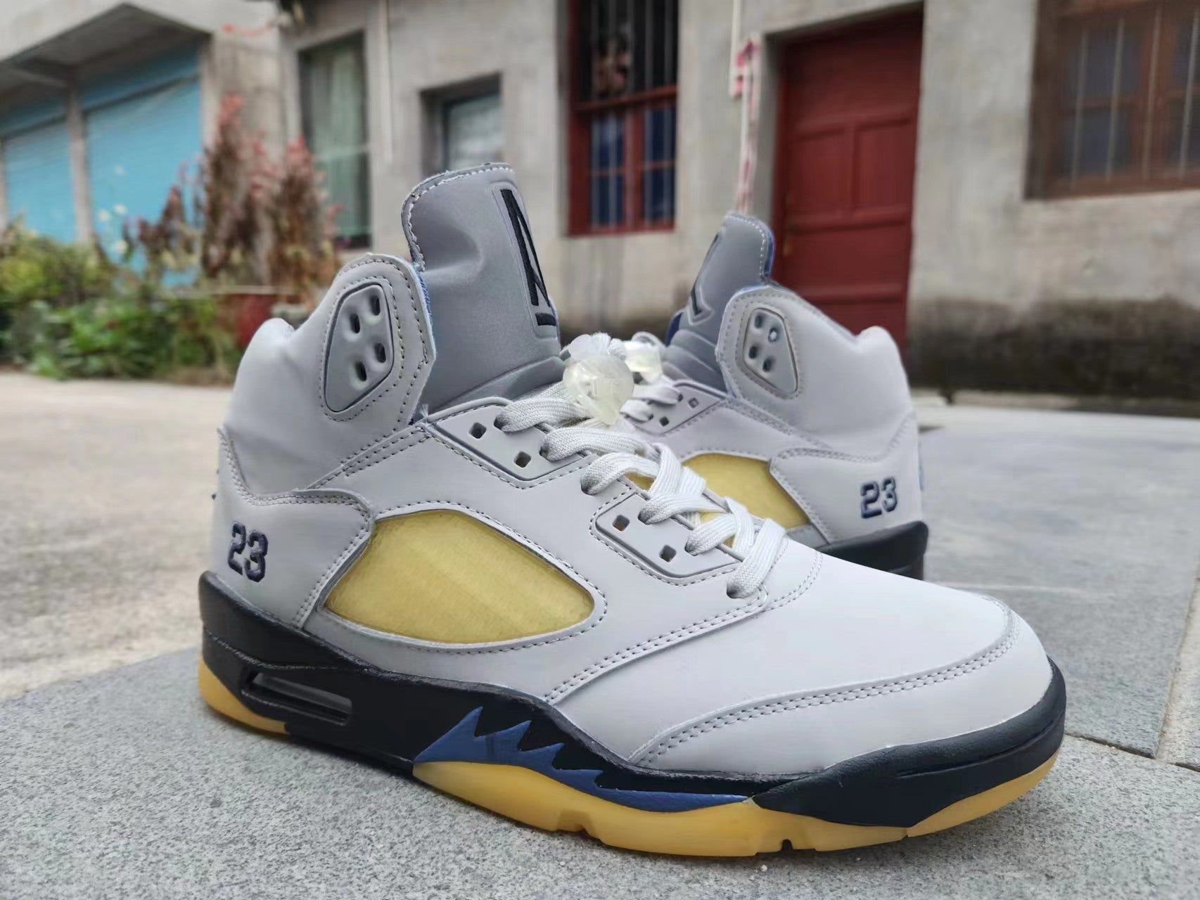 Jordan 5 Gray and Yellow