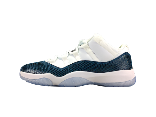 AIR JORDAN 11 RETRO LOW LE SNAKESKIN WHITE/BLACK-NAVY