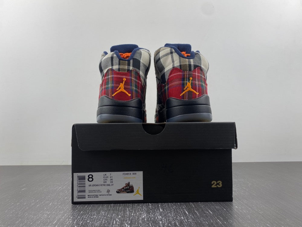 JORDAN 5 bold plaid multi-colorway