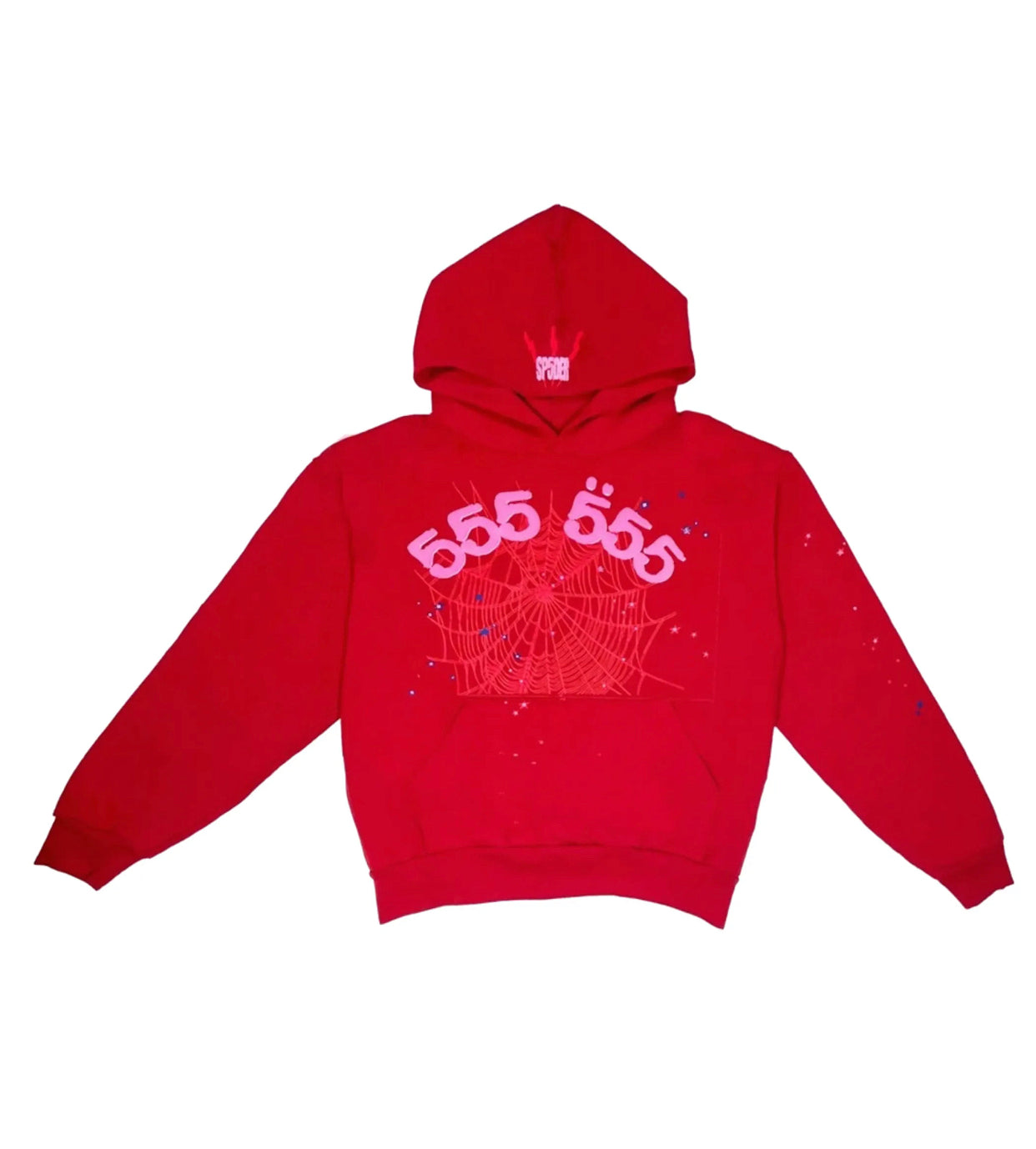 Sp5der Woeldwide Red Angel Number 555 Hoodie