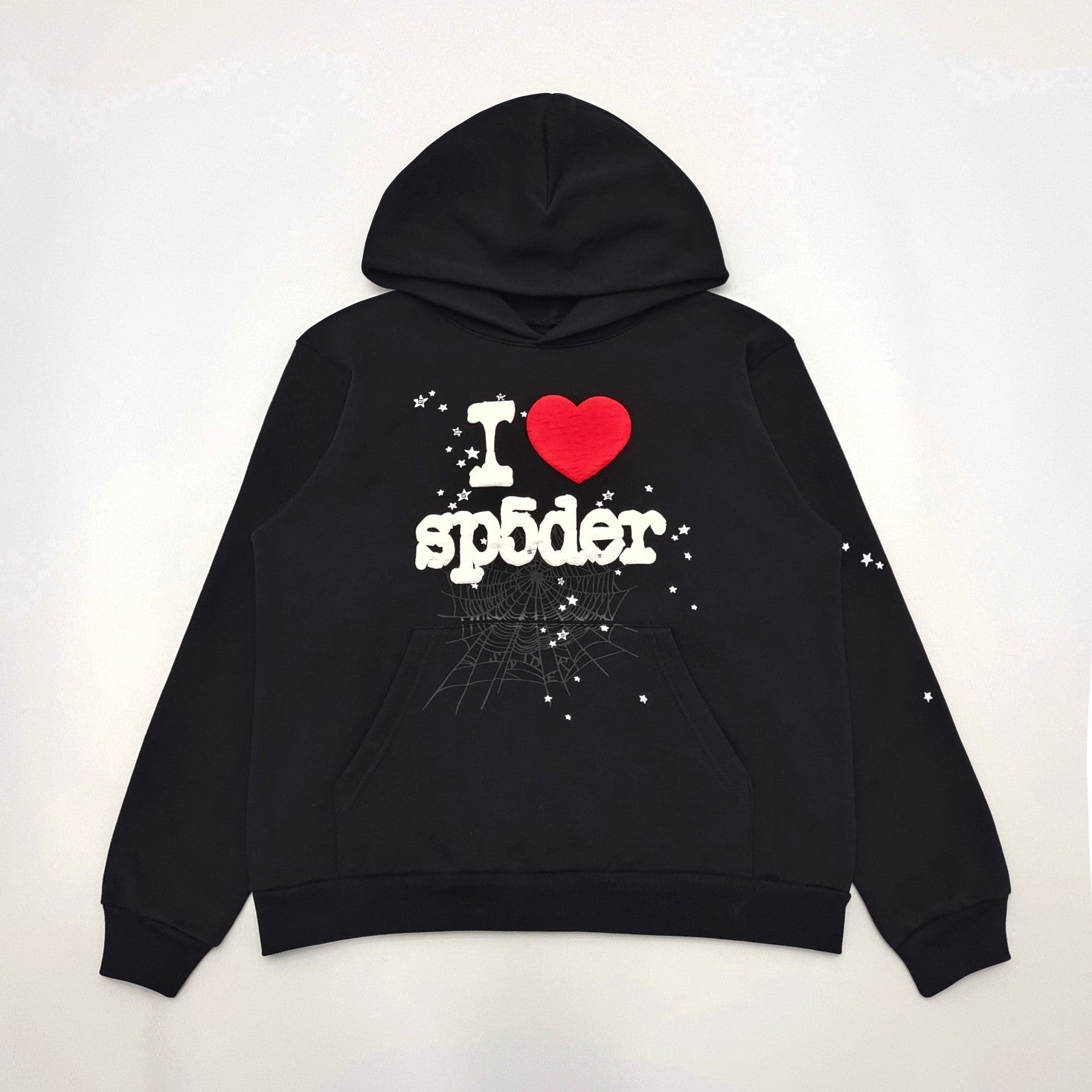 Sp5der I Heart SP5 Hoodie Black