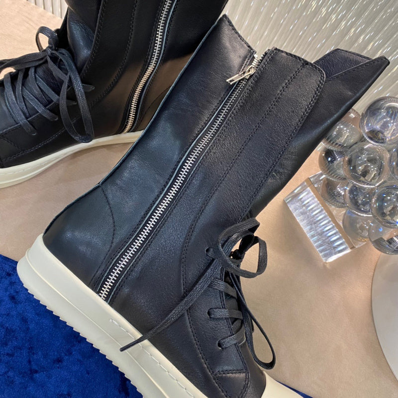 High-Top Leather Combat Boots