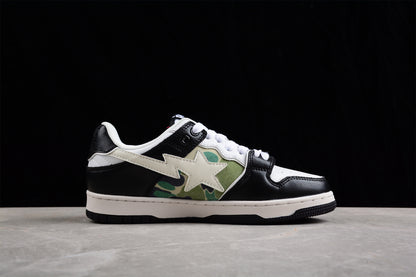 BAPE STA Low-Top Sneakers in Black, White, and Camo