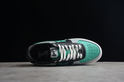 BAPE STA Low-Top Aqua and Grey Sneakers