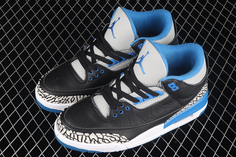 AIR JORDAN 3 RETRO SPORT BLUE-WOLF GREY/BLACK