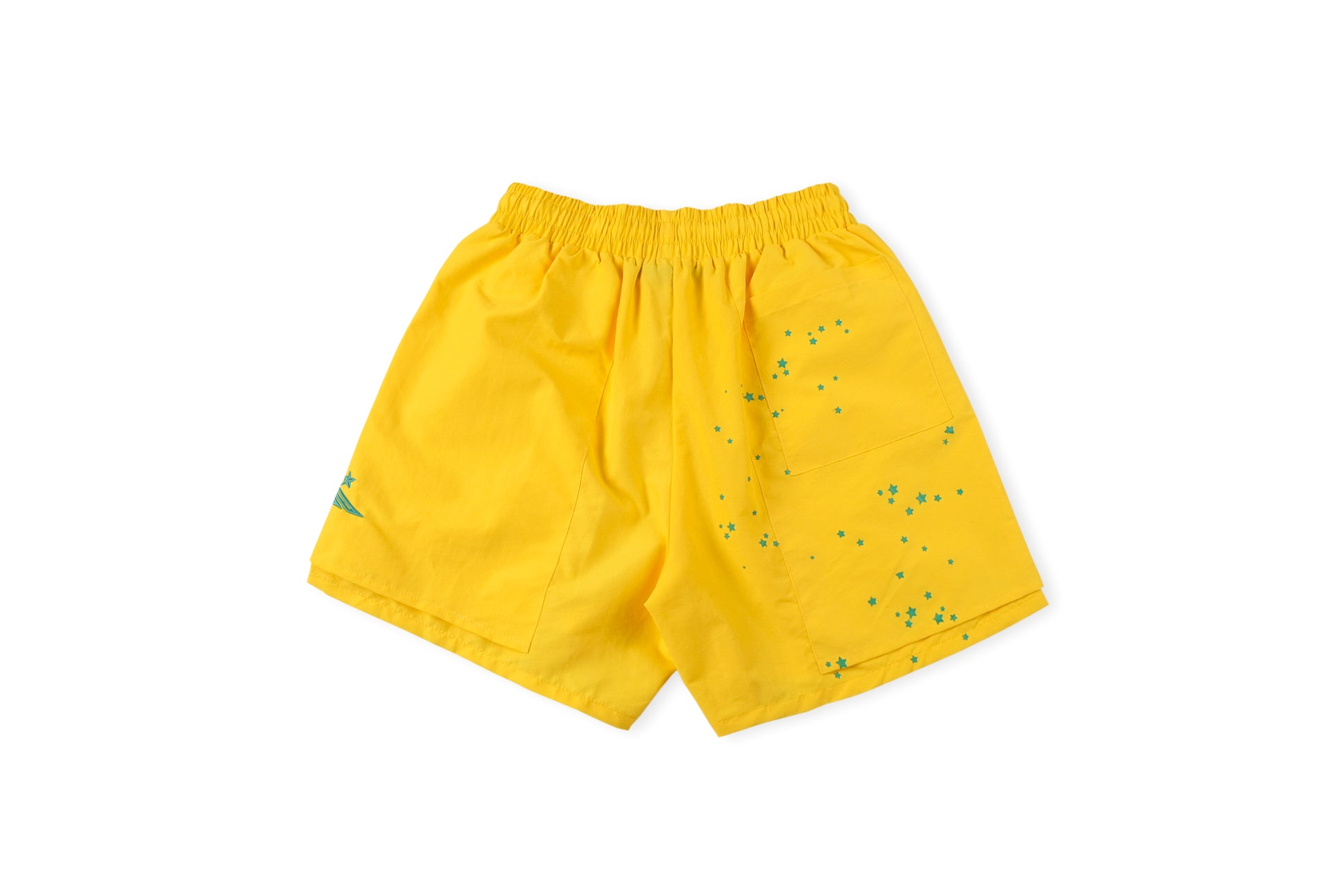 Sp5der 55555 Worldwide Embroidered star print shorts