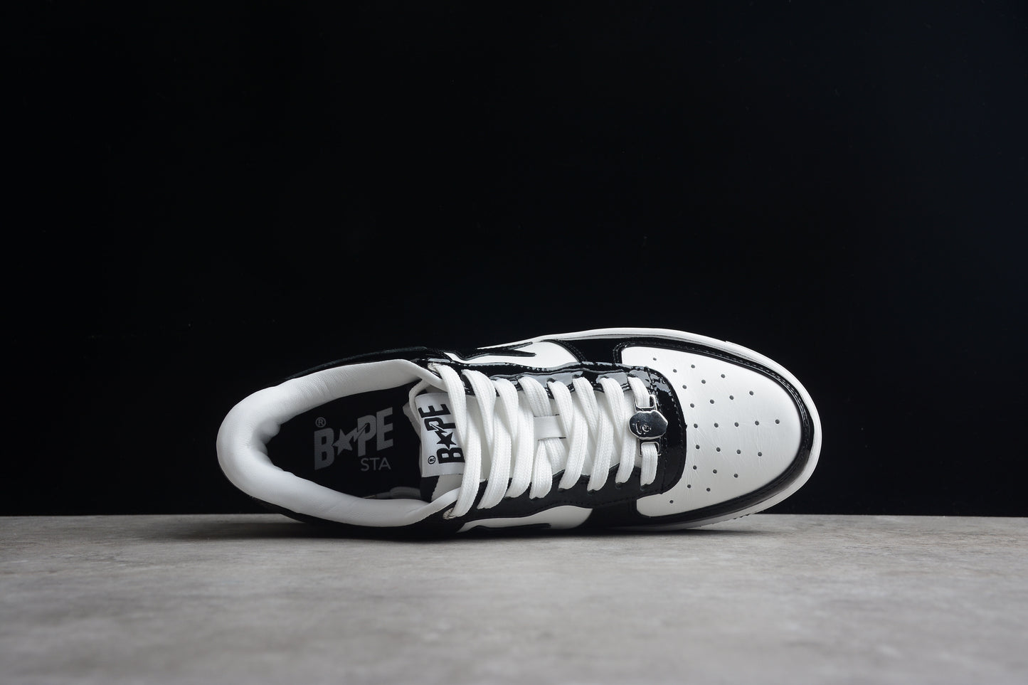 BAPE STA Low-Top Sneakers in Black and White