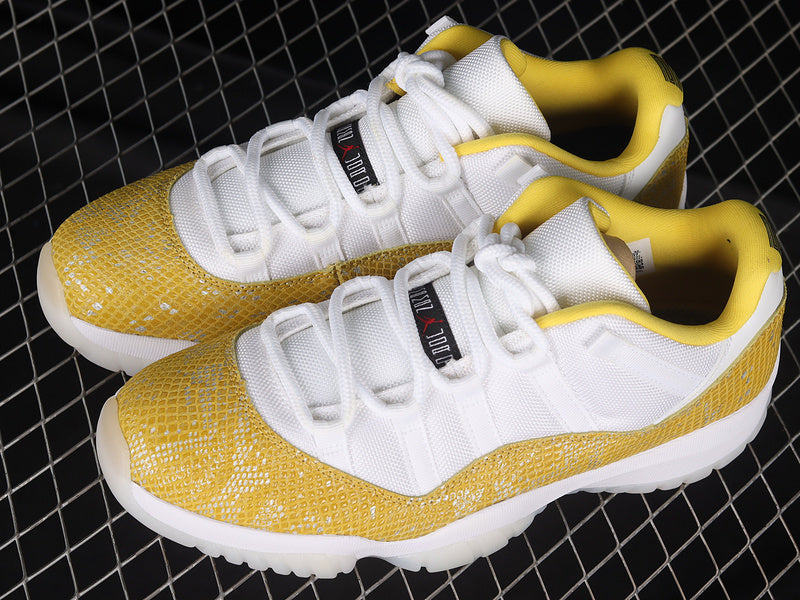 AIR JORDAN 11 LOW YELLOW SNAKESKIN WHITE