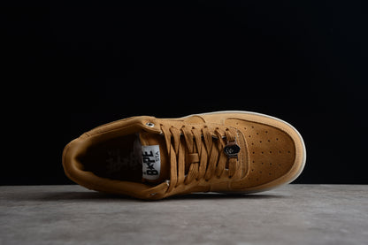 BAPE STA Low-Top Tan Suede Sneakers