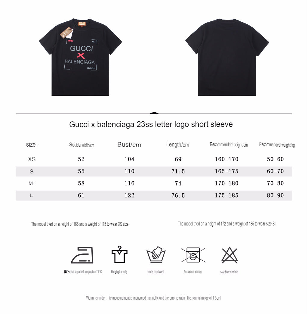 g*u*i x Ba*len*cia*ga collaboration t-shirt