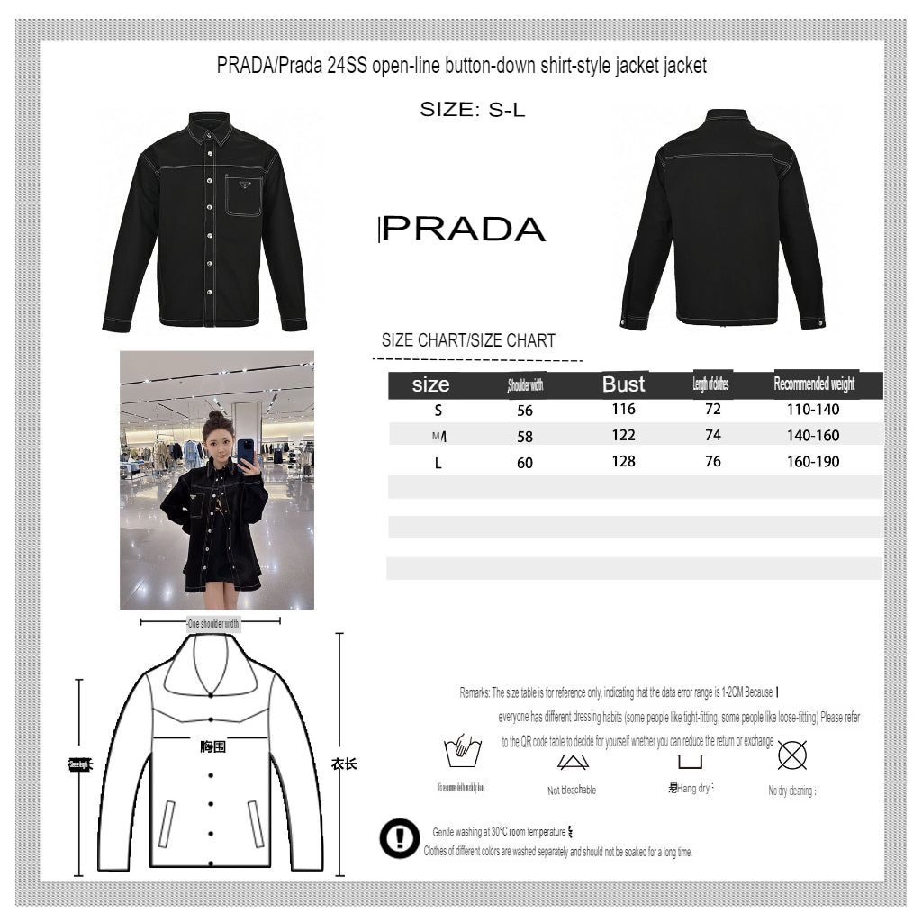 Pra*a black button-up shirt