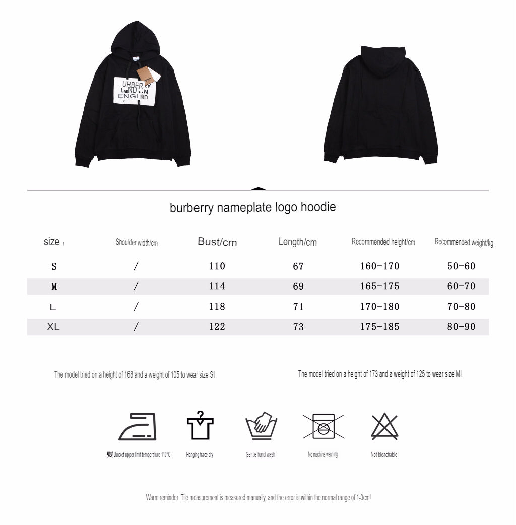 Burberry Black Hoodie with Logo Design