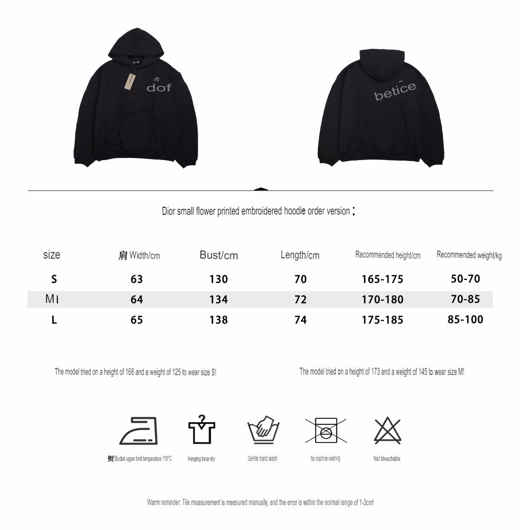 Dior Flower Logo Hoodie - Black