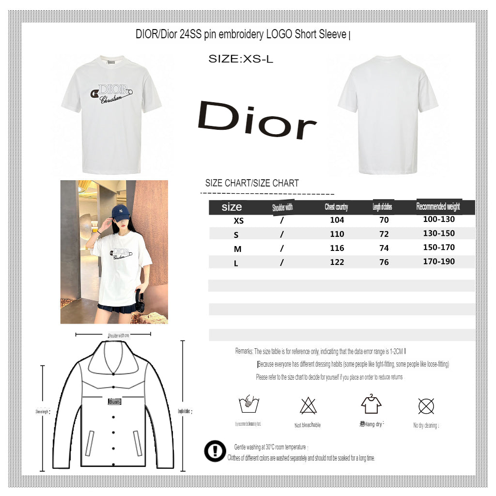 Dior Safety Pin Logo T-Shirt Primereps