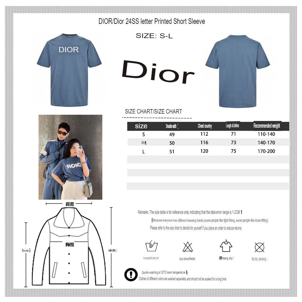 Dior Classic Logo T-Shirt (Blue)