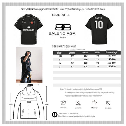 Balenciaga Soccer Logo Black T-Shirt