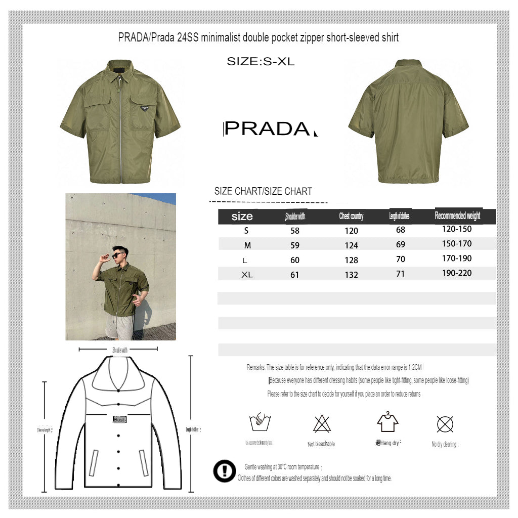 Pra*a olive green short-sleeve jacket