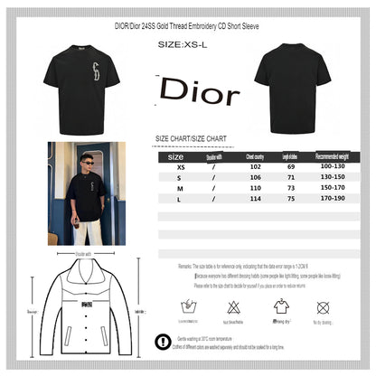 Dior Embroidered CD Logo T-Shirt (Black)