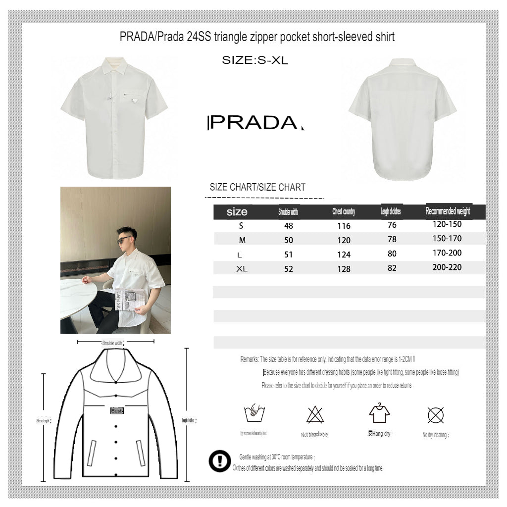 Pra*a short-sleeve button-up shirt (white)