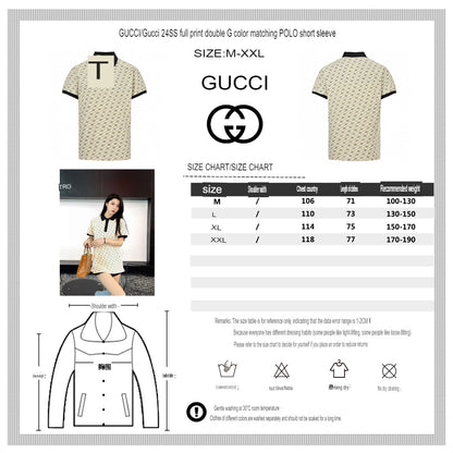 Gucci Beige and Black Patterned Polo Shirt