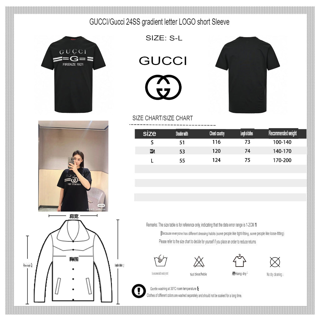 G*u*i black t-shirt with firenze 1921 logo