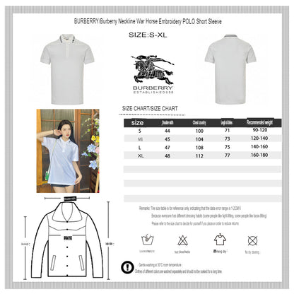 Burberry Striped Collar Polo Shirt in White