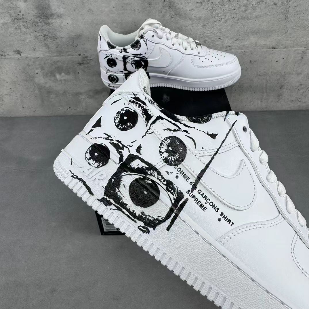Nike Air Force 1 '07 in White/Black with Six Eyes: Arachnid Icon